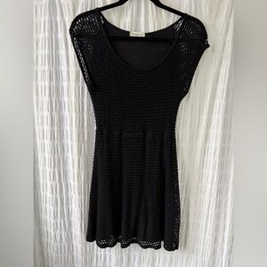Ginger G Black Crochet Knit Dress